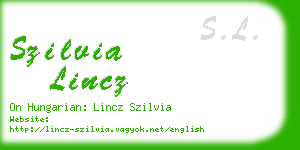 szilvia lincz business card